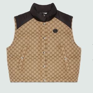 Authentic Gucci GG cotton canvas puffer vest